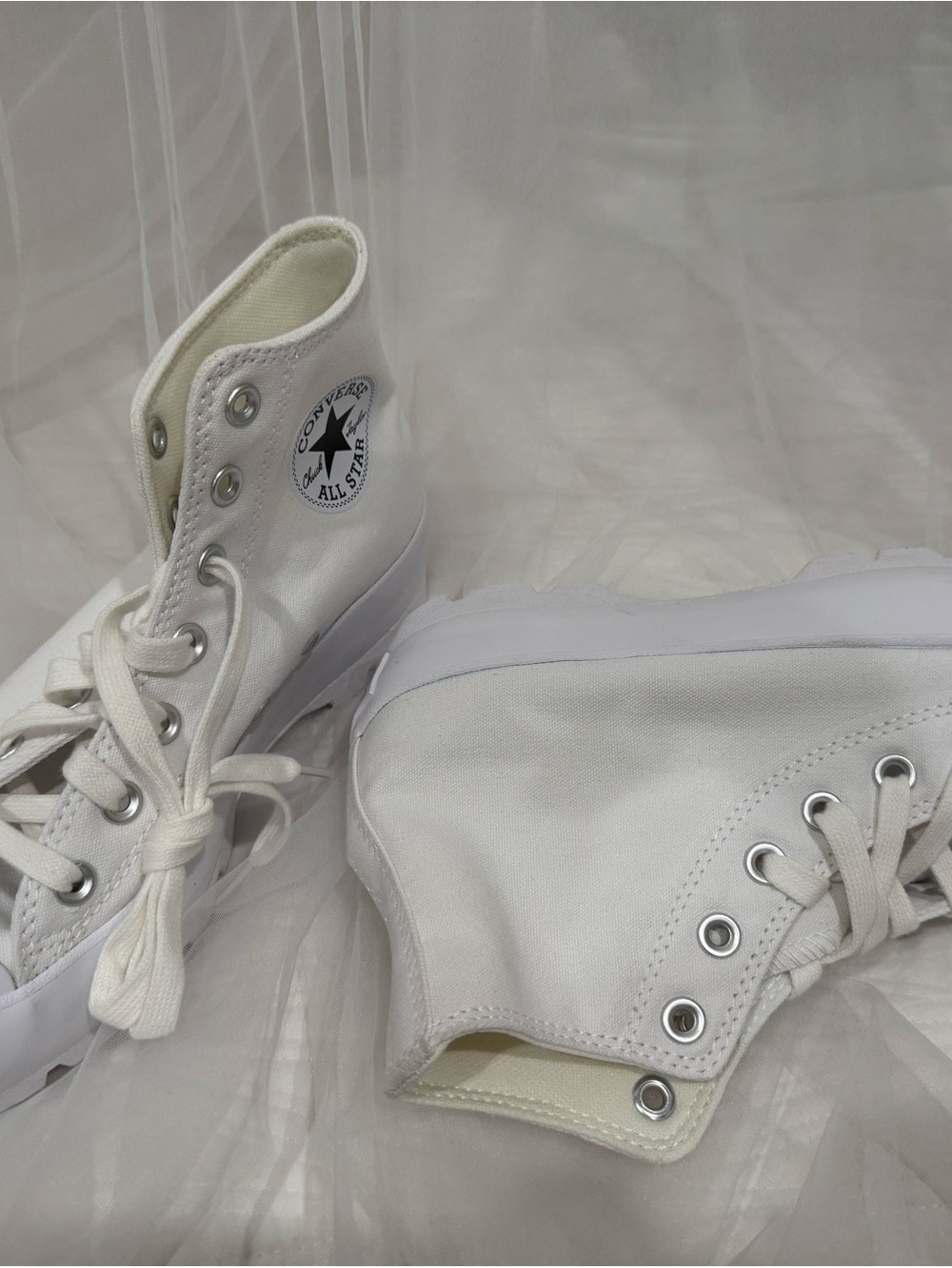 Converse White High Top Platform Ankle Boots - Picture 2 of 3